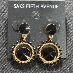 Bold Black Crystal Gold Statement Earrings Saks Fifth Avenue